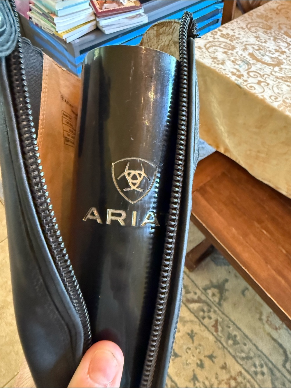 Ariat Black Leather Tall Riding Boots - Picture 5 of 7